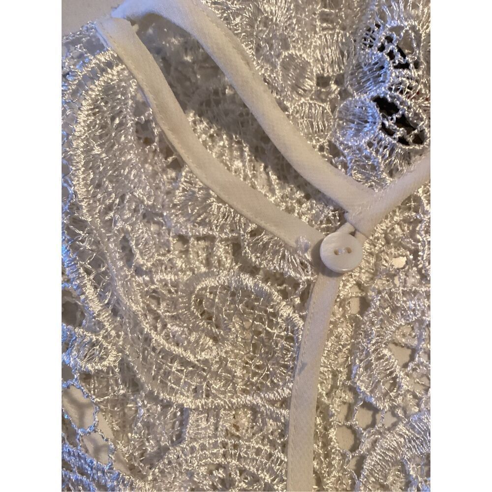 CUSP by Nieman Marcus Lace White Top Sz S Long Sleeve - Picture 3 of 6